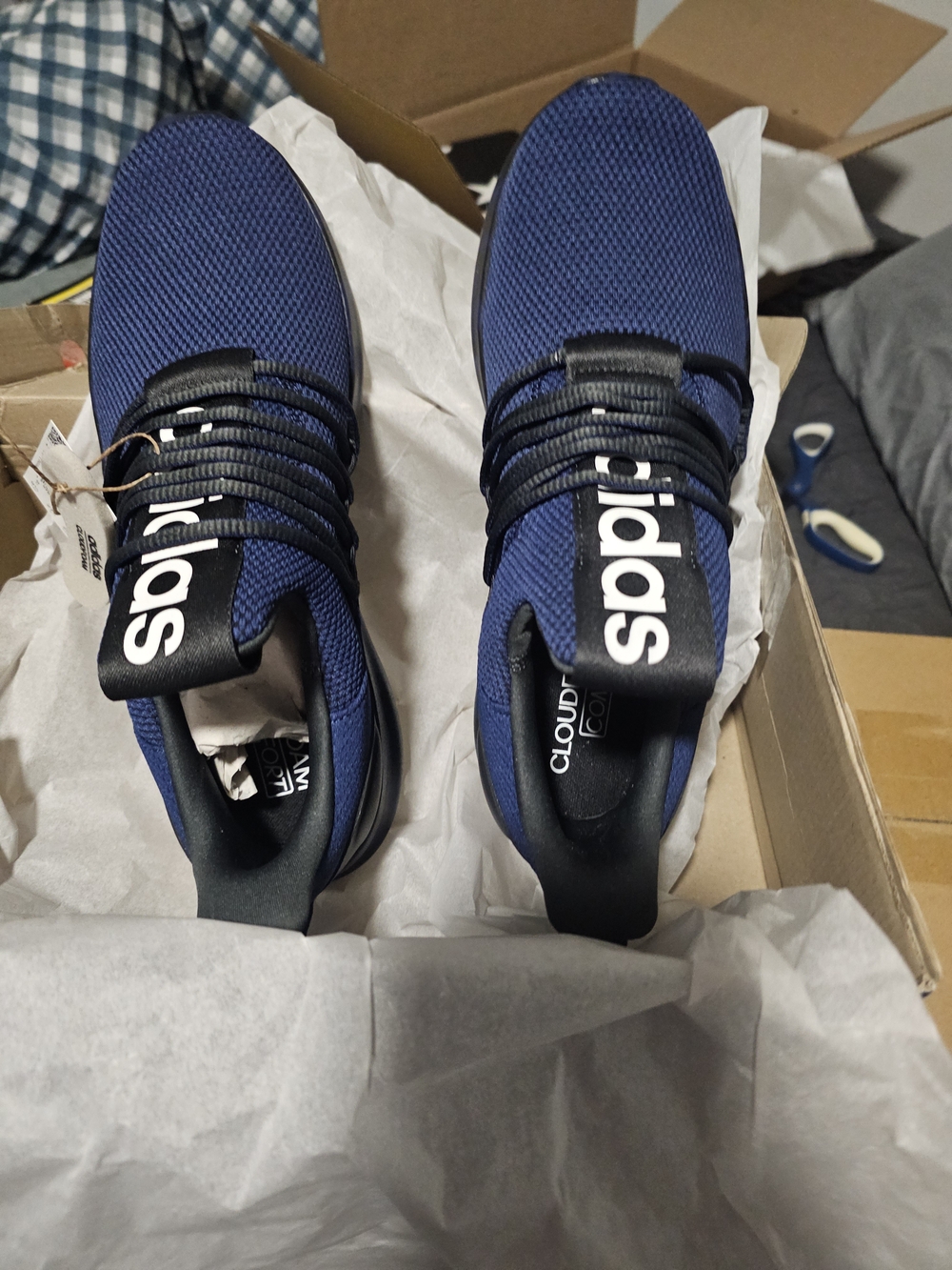 Adidas Lite Racer Adapt 7 Navy Blue Athletic Slip-On Sneakers